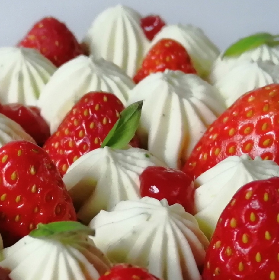 Tarte fraises et basilic de Lorette, boulangerie artisanale à Paris