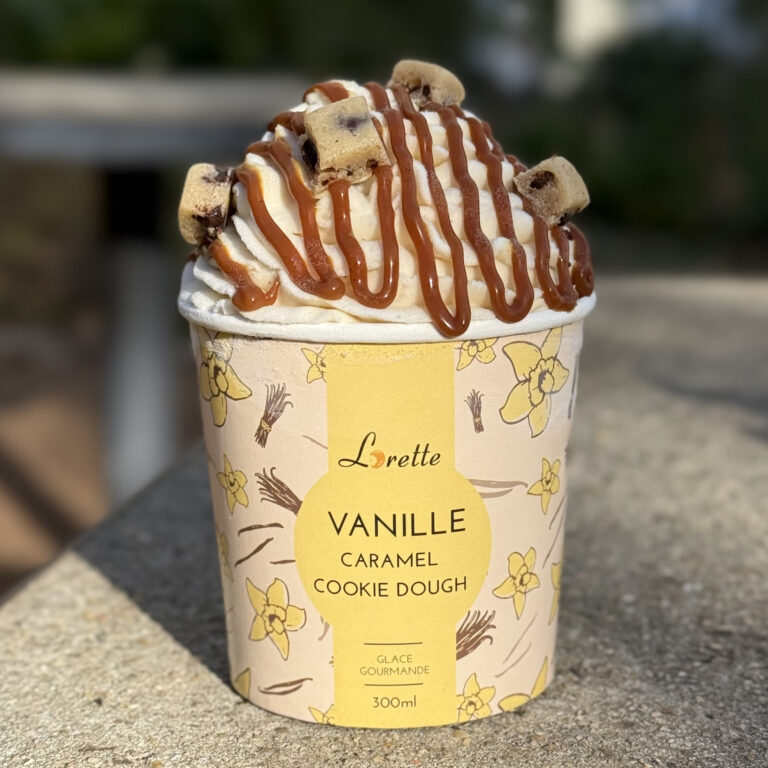 Pot de glace vanille cookie